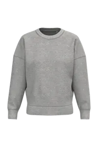 Sweat-shirt écoresponsable à col rond à épaules tombantes femme - Native Spirit | Moon Grey Heather