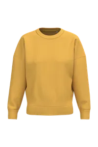 Sweat-shirt écoresponsable à col rond à épaules tombantes femme - Native Spirit | Sun Yellow