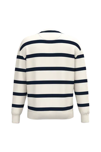 Sweat-shirt écoresponsable à col rond à rayures et épaules tombantes unisexe - Native Spirit