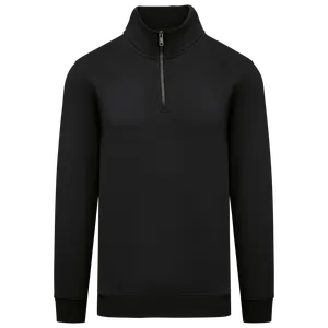 Sweat-shirt écoresponsable personnalisé à col montant zippé homme - Native Spirit | Black