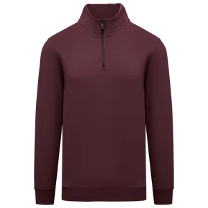 Sweat-shirt écoresponsable personnalisé à col montant zippé homme - Native Spirit | Dark Cherry