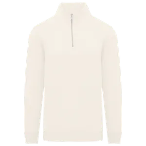 Sweat-shirt écoresponsable personnalisé à col montant zippé homme - Native Spirit | Ivory