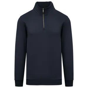 Sweat-shirt écoresponsable personnalisé à col montant zippé homme - Native Spirit | Navy Blue