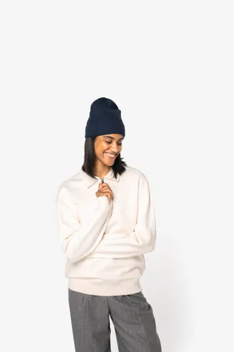 Sweat-shirt écoresponsable quart zip col polo à épaules tombantes unisexe - Native Spirit