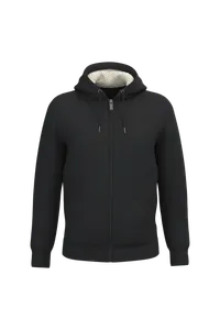 Sweat-shirt écoresponsable zippé doublé en sherpa unisexe - Native Spirit | Black