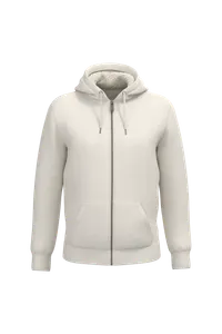 Sweat-shirt écoresponsable zippé doublé en sherpa unisexe - Native Spirit | Ivory