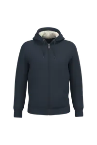 Sweat-shirt écoresponsable zippé doublé en sherpa unisexe - Native Spirit | Navy Blue