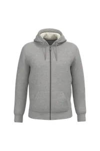 Sweat-shirt écoresponsable zippé doublé en sherpa unisexe - Native Spirit | Moon Grey Heather