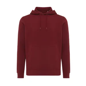 Sweater à capuche léger en coton recyclé à personnaliser Iqoniq Rila - iqoniq | Rouge bordeaux