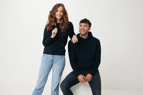 Sweater à capuche léger en coton recyclé à personnaliser Iqoniq Rila - iqoniq