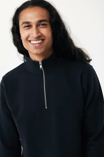 Sweater IQONIQ à col montant zippé en coton recyclé Elgon - iqoniq
