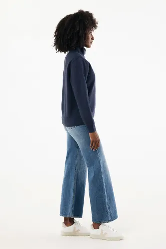 Sweater IQONIQ à col montant zippé en coton recyclé Elgon - iqoniq