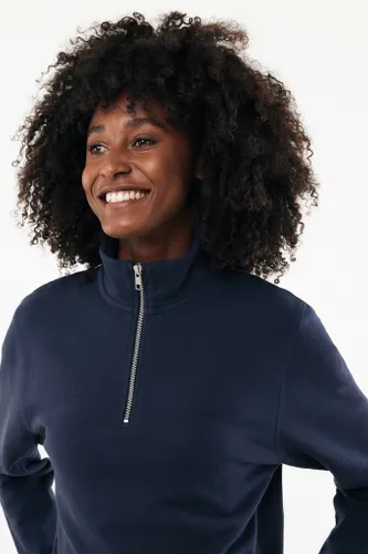 Sweater IQONIQ à col montant zippé en coton recyclé Elgon - iqoniq