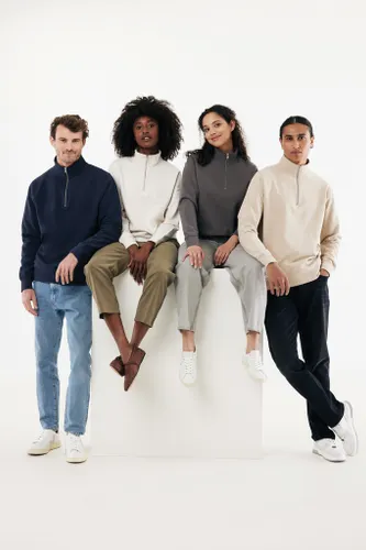 Sweater IQONIQ à col montant zippé en coton recyclé Elgon - iqoniq