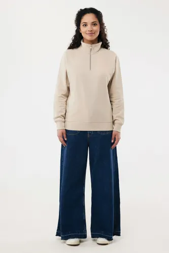 Sweater IQONIQ à col montant zippé en coton recyclé Elgon - iqoniq