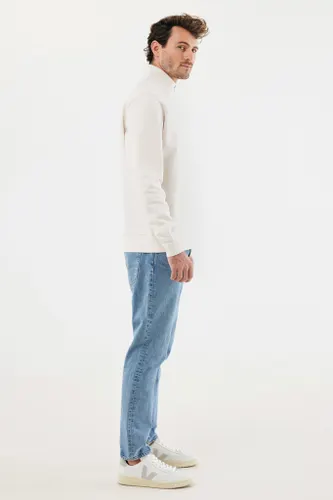 Sweater IQONIQ à col montant zippé en coton recyclé Elgon - iqoniq