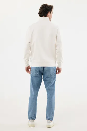 Sweater IQONIQ à col montant zippé en coton recyclé Elgon - iqoniq