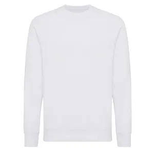 Sweater léger à col rond en coton recyclé personnalisé Iqoniq Etosha - iqoniq | Recycled white