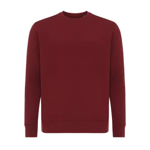 Sweater léger à col rond en coton recyclé personnalisé Iqoniq Etosha - iqoniq | Rouge bordeaux