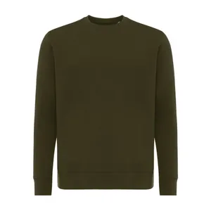 Sweater léger à col rond en coton recyclé personnalisé Iqoniq Etosha - iqoniq | Kaki