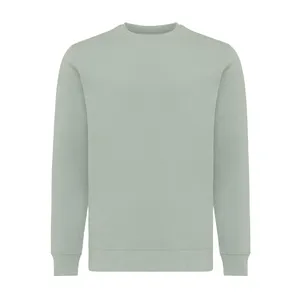 Sweater léger à col rond en coton recyclé personnalisé Iqoniq Etosha - iqoniq | Iceberg green