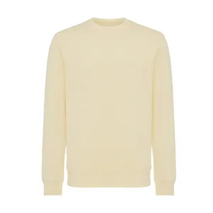 Sweater léger à col rond en coton recyclé personnalisé Iqoniq Etosha - iqoniq | Cream yellow