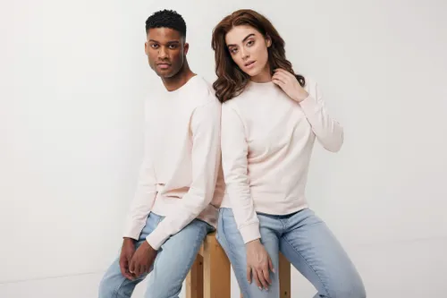 Sweater léger à col rond en coton recyclé personnalisé Iqoniq Etosha - iqoniq