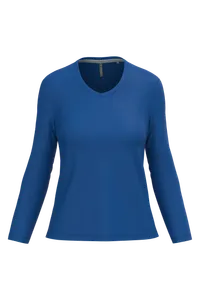 T-shirt col V manches longues femme - Kariban | Royal Blue
