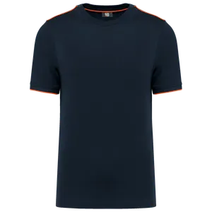 T-shirt Day To Day manches courtes homme - WK. Designed To Work | Navy / Fluorescent Orange
