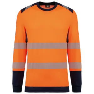 T-shirt de sécurité recyclé col rond manches longues unisexe - WK. Designed To Work