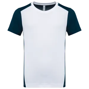 T-shirt de sport écoresponsable bicolore enfant - PROACT® | White / Navy