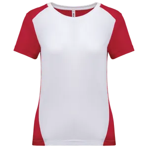 T-shirt de sport écoresponsable bicolore femme - PROACT® | White / Red