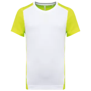 T-shirt de sport écoresponsable bicolore homme - PROACT® | White / Fluorescent Yellow