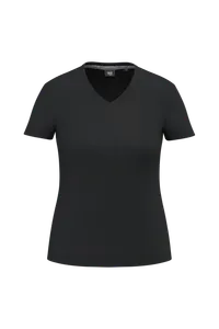 T-shirt écoresponsable col V antibactérien femme - WK. Designed To Work | Black