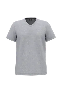 T-shirt écoresponsable col V antibactérien homme - WK. Designed To Work | Oxford Grey