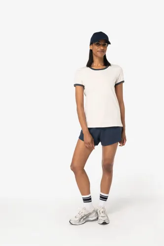 T-shirt ringer écoresponsable à bords contrastés effet délavé femme - Native Spirit