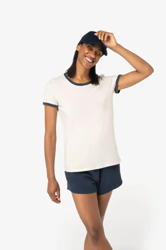 T-shirt ringer écoresponsable à bords contrastés effet délavé femme - Native Spirit