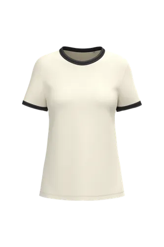 T-shirt ringer écoresponsable à bords contrastés effet délavé femme - Native Spirit