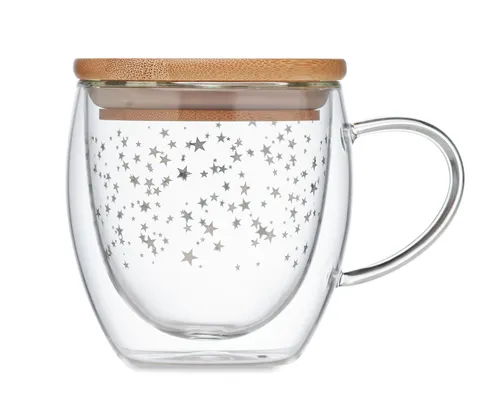 Tasse double paroi en verre publicitaire - Sion
