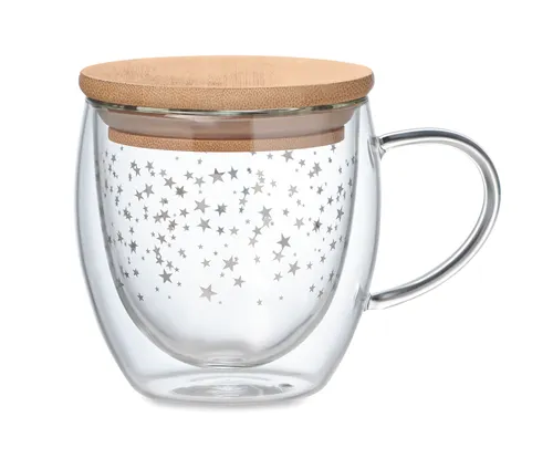 Tasse double paroi en verre publicitaire - Sion