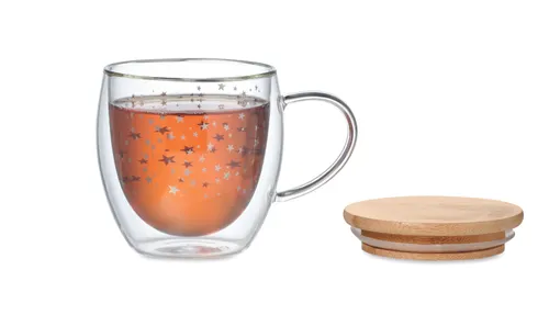 Tasse double paroi en verre publicitaire - Sion