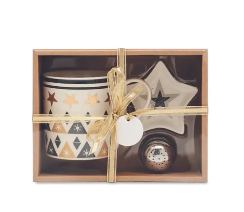 Tasse publicitaire, soucoupe et infuseur - Unique