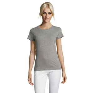 Tee-Shirt Femme Col Rond Regent Women à personnaliser - SOL'S | Gris Chiné