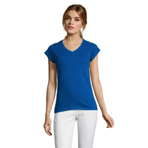 Tee-Shirt Femme Col “V” Moon personnalisé - SOL'S | Royal Blue