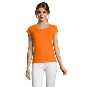 Tee-Shirt Femme Col “V” Moon personnalisé - SOL'S | Orange
