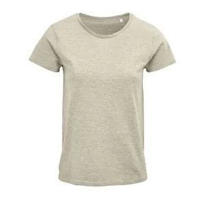 Tee-Shirt Femme Jersey Col Rond Ajusté Crusader Women à personnaliser - SOL'S | Heather Beige