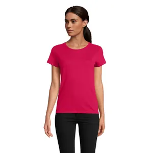 Tee-Shirt Femme Jersey Col Rond Ajusté Pioneer Women à personnaliser - SOL'S | Fuchsia