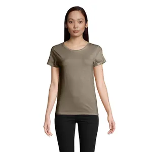 Tee-Shirt Femme Jersey Col Rond Ajusté Pioneer Women à personnaliser - SOL'S | Khaki