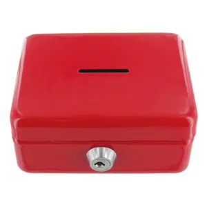 Tirelire boite metallique a cle personnalisée | Rouge 08