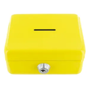 Tirelire boite metallique a cle personnalisée | Jaune 04